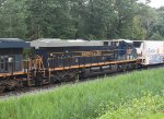 CSX's Baltimore & Ohio heritage unit is the trailing unit on I032 @ MP 50